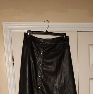 LEATHER BUTTON FRONT SKIRT WITH STYLE